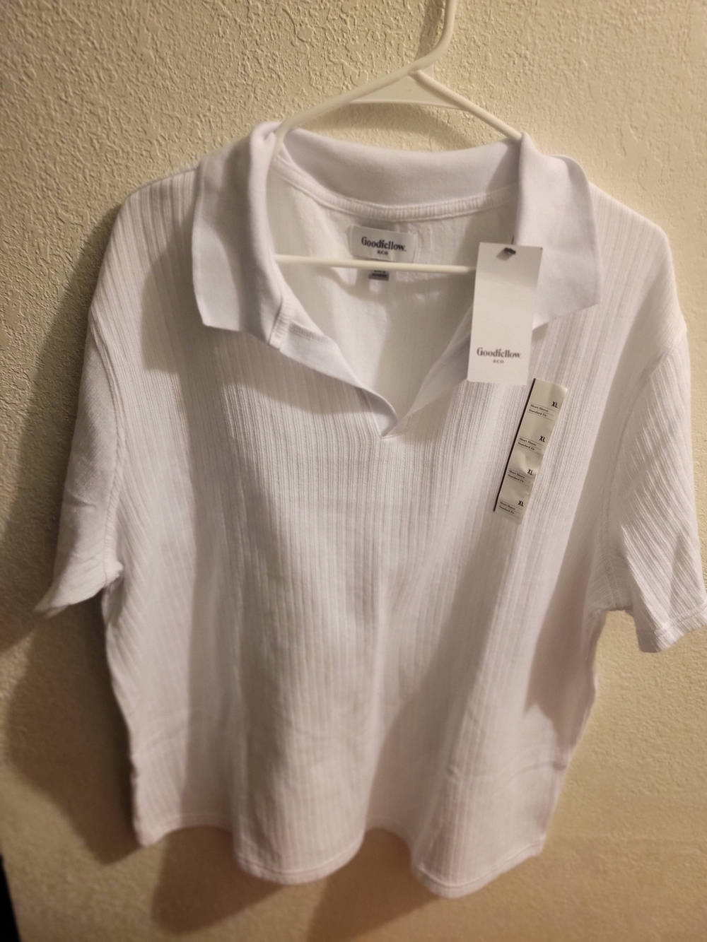 Target White Ribbed Polo Tee with Olive Tag